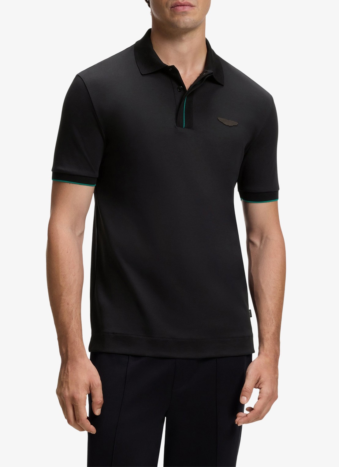 BOSS BOSS x ASTON MARTIN regular fit polo met logo - detail 2 zwart