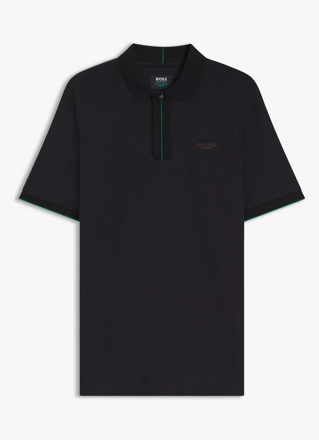 BOSS BOSS x ASTON MARTIN regular fit polo met logo - voorkant zwart