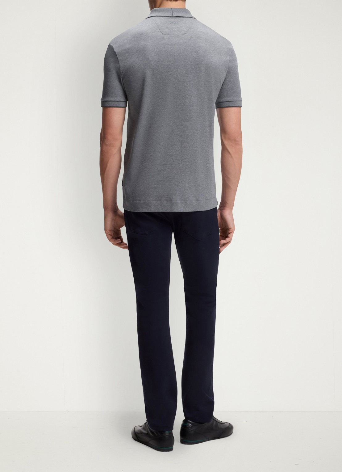 BOSS BOSS x ASTON MARTIN regular fit polo met logo - achterkant middengrijs