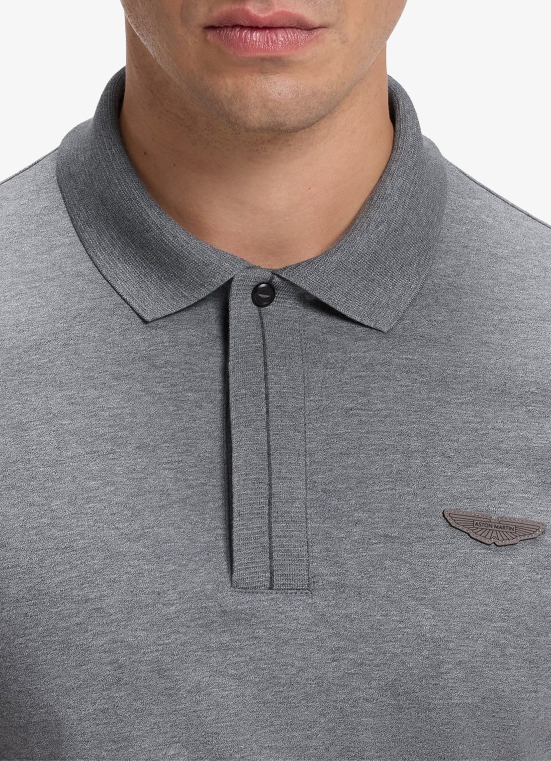 BOSS BOSS x ASTON MARTIN regular fit polo met logo - detail 3 middengrijs