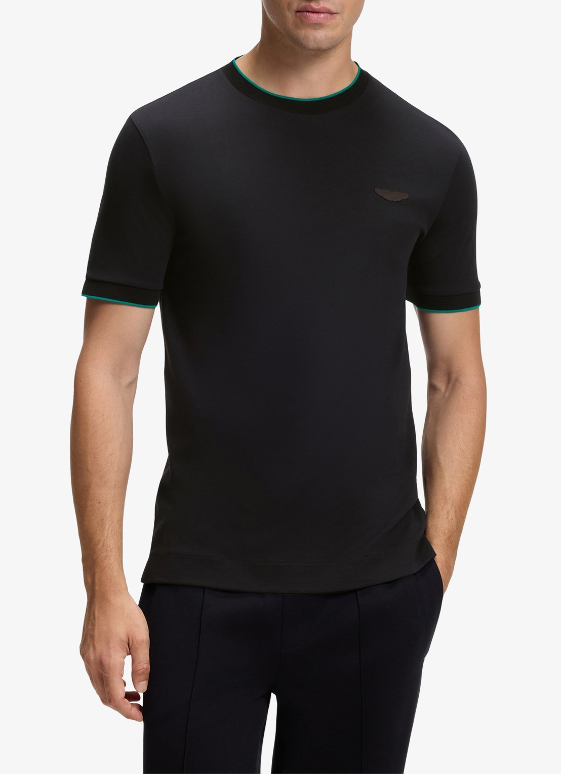 BOSS BOSS x ASTON MARTIN T-shirt met gestreept detail - detail 2 zwart