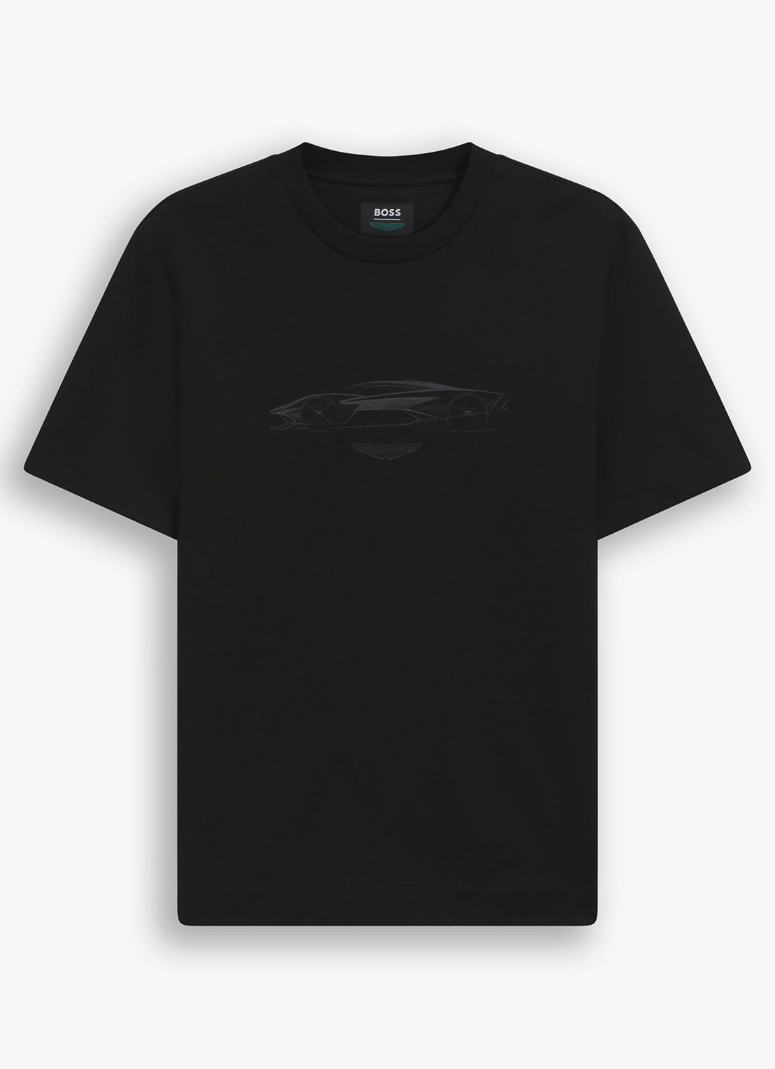 BOSS BOSS x ASTON MARTIN T-shirt van katoen - voorkant zwart