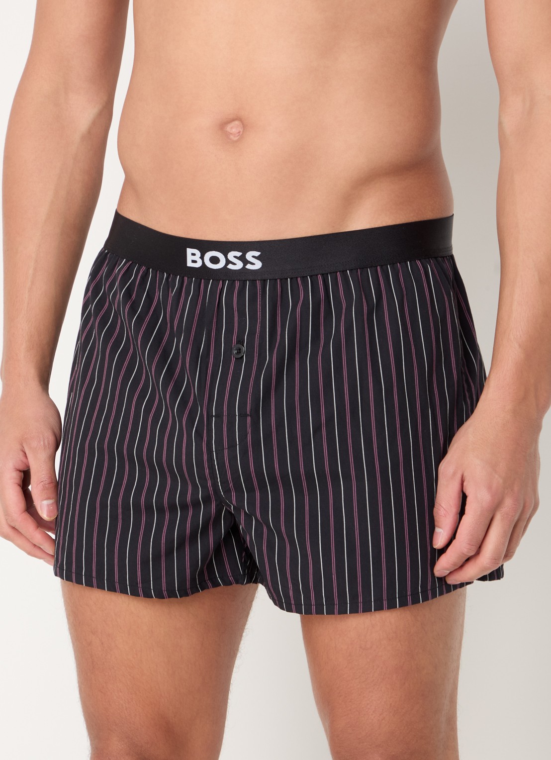 BOSS Boxershort met logoband in 2-pack - detail zwart