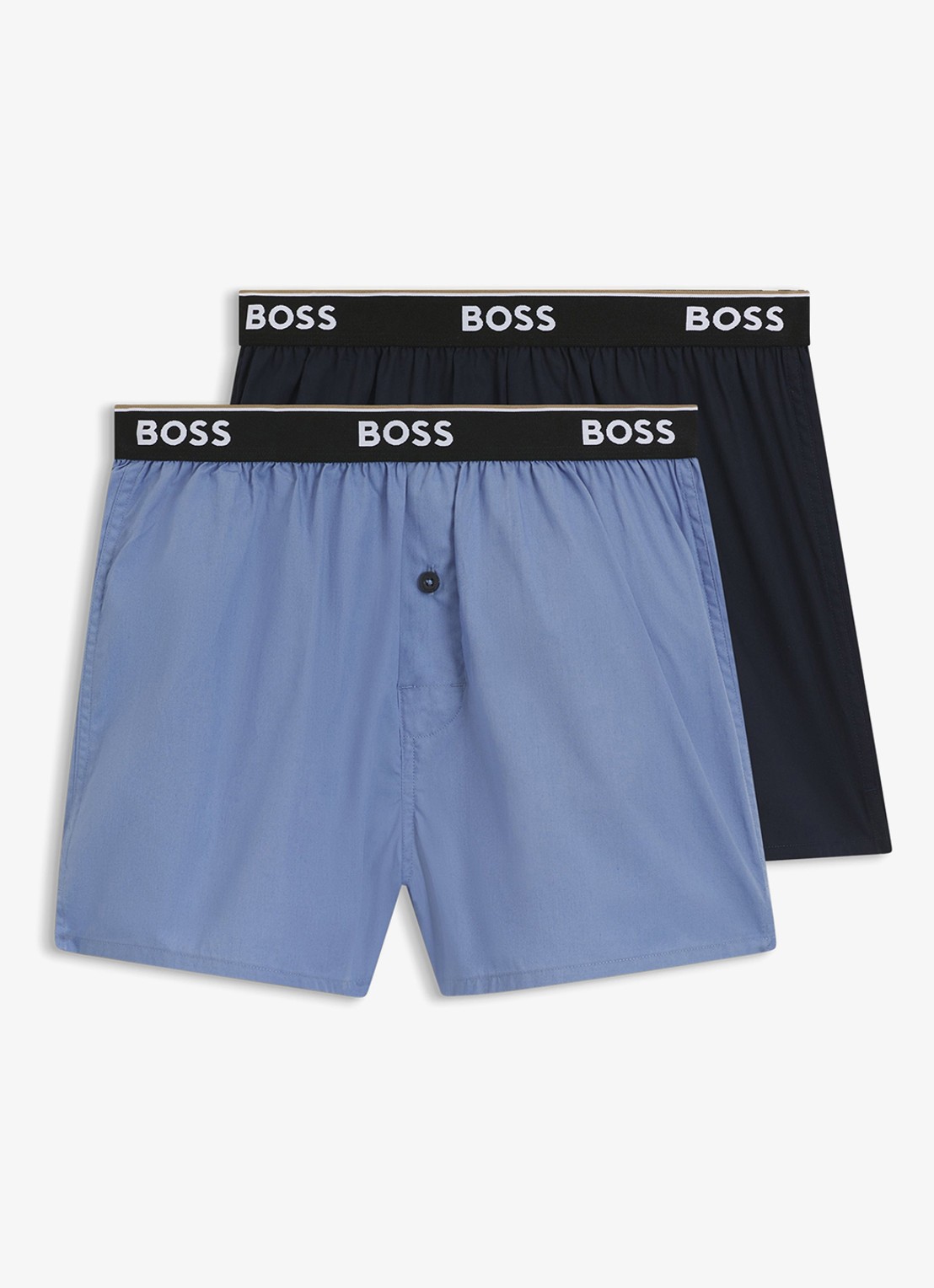 BOSS Boxershorts met logoband in 2-pack - voorkant donkerblauw