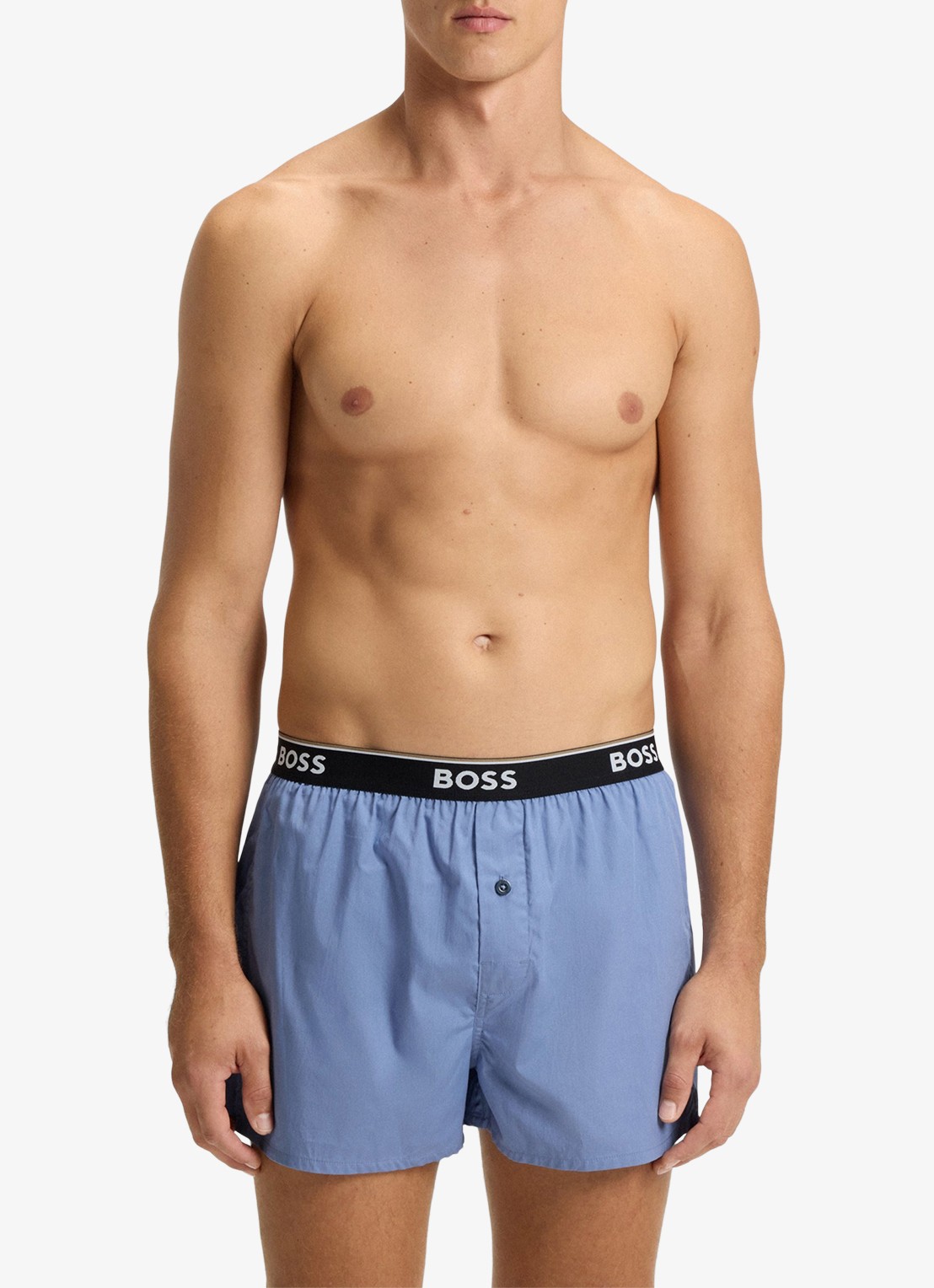 BOSS Boxershorts met logoband in 2-pack - voorkant 2 donkerblauw