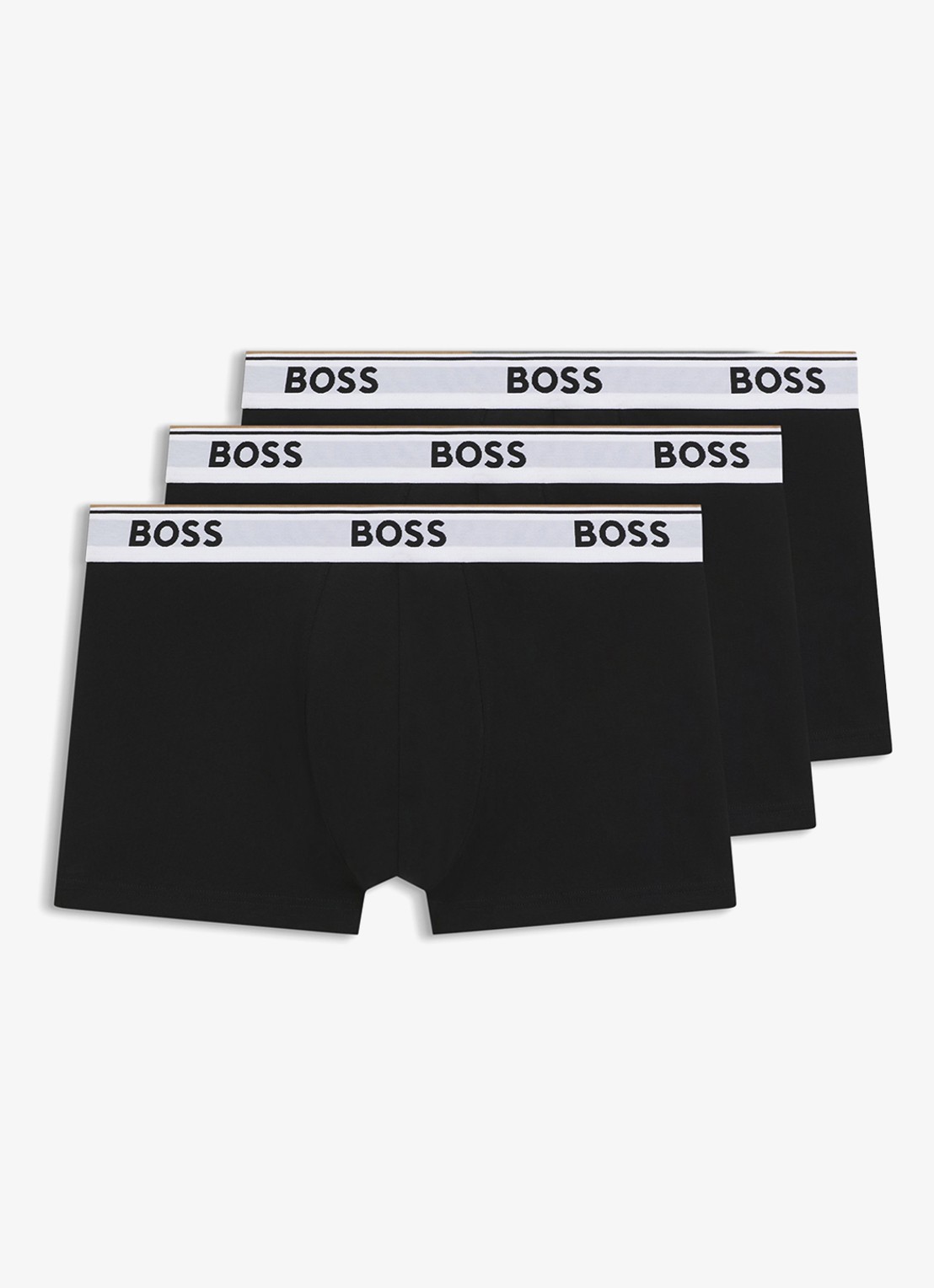 BOSS Boxershorts met logoband in 3-pack - voorkant 4 zwart