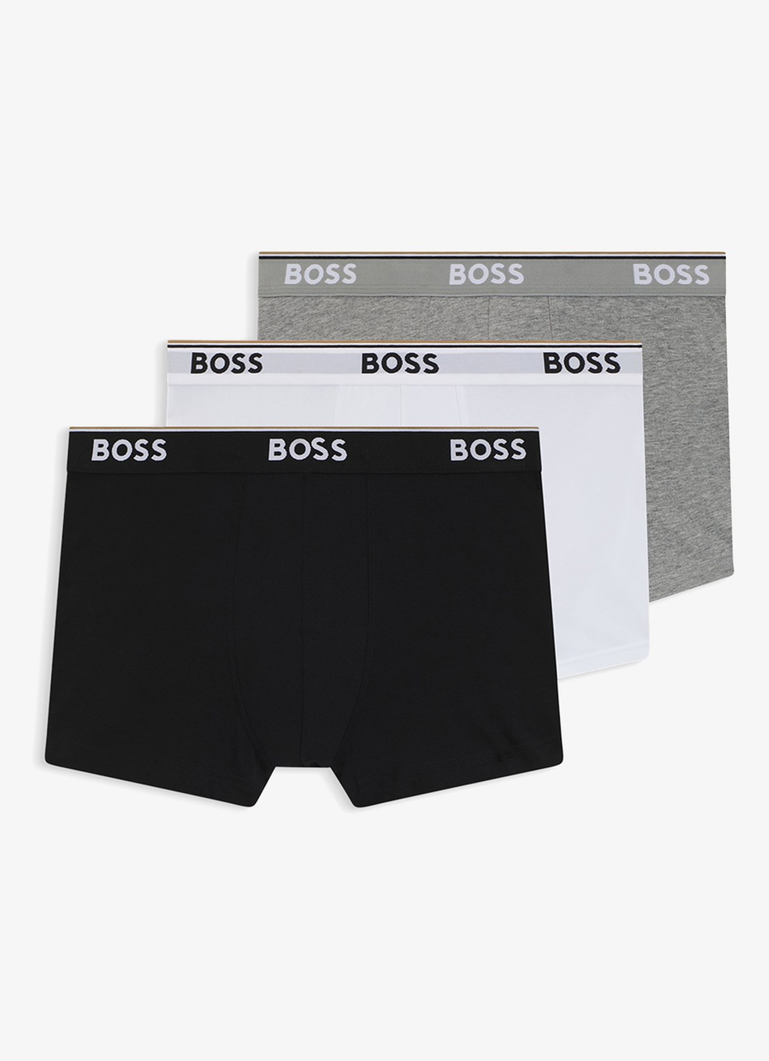 BOSS Boxershorts met logoband in 3-pack - voorkant 2 grijs