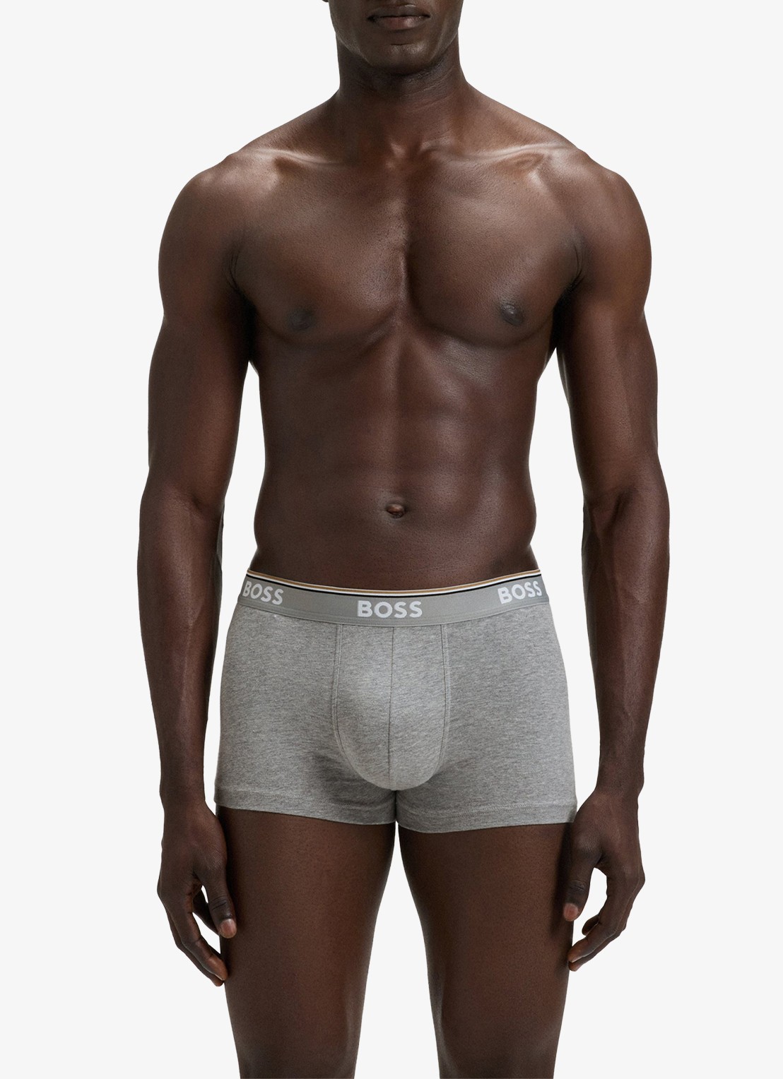 BOSS Boxershorts met logoband in 3-pack - voorkant 3 grijs