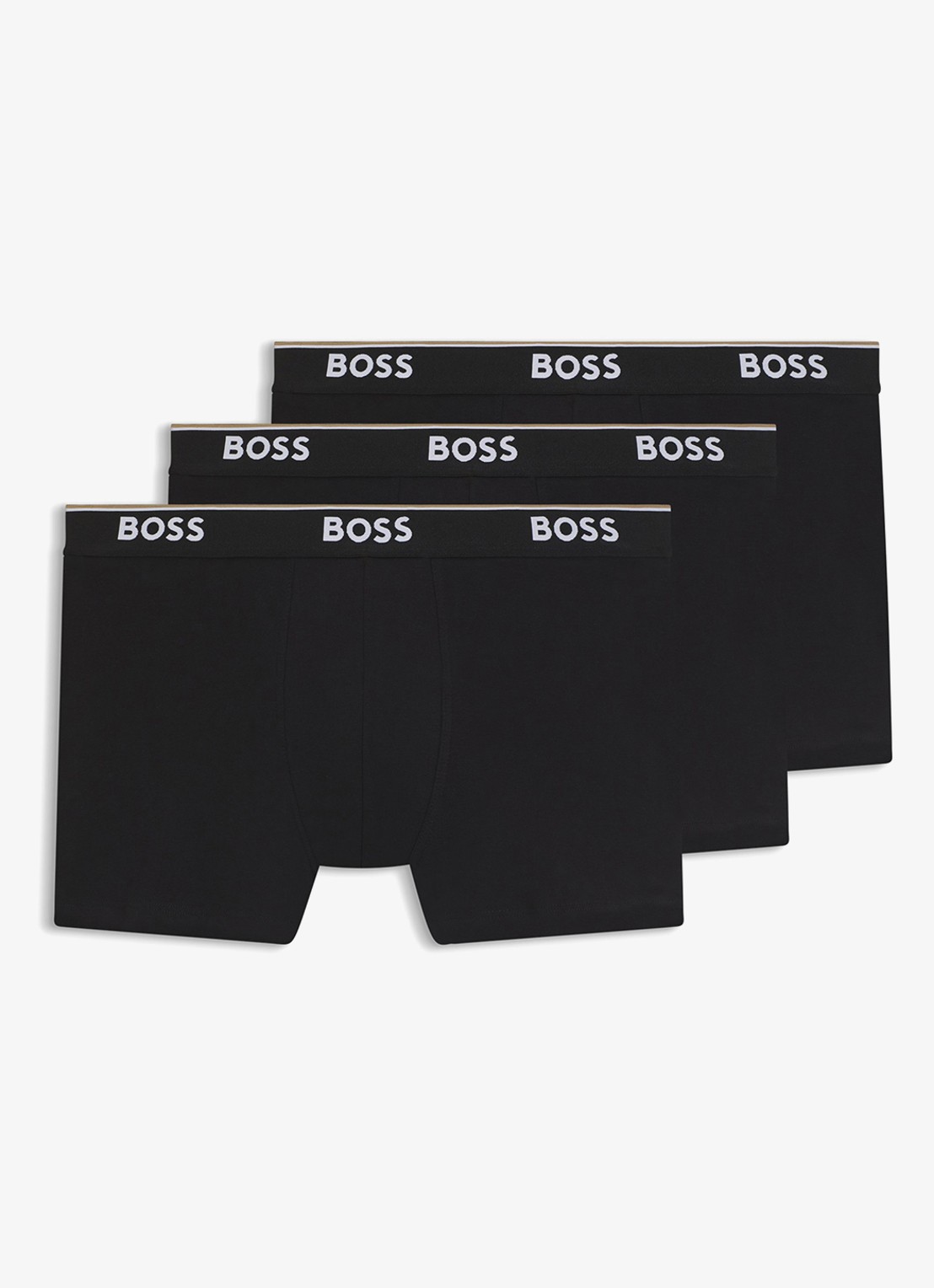 BOSS Boxershorts met logoband in 3-pack - voorkant zwart
