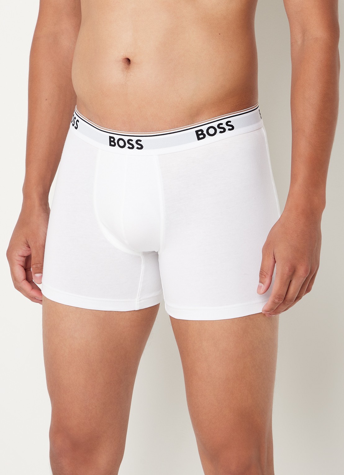 BOSS Boxershorts met logoband in 3-pack - voorkant wit