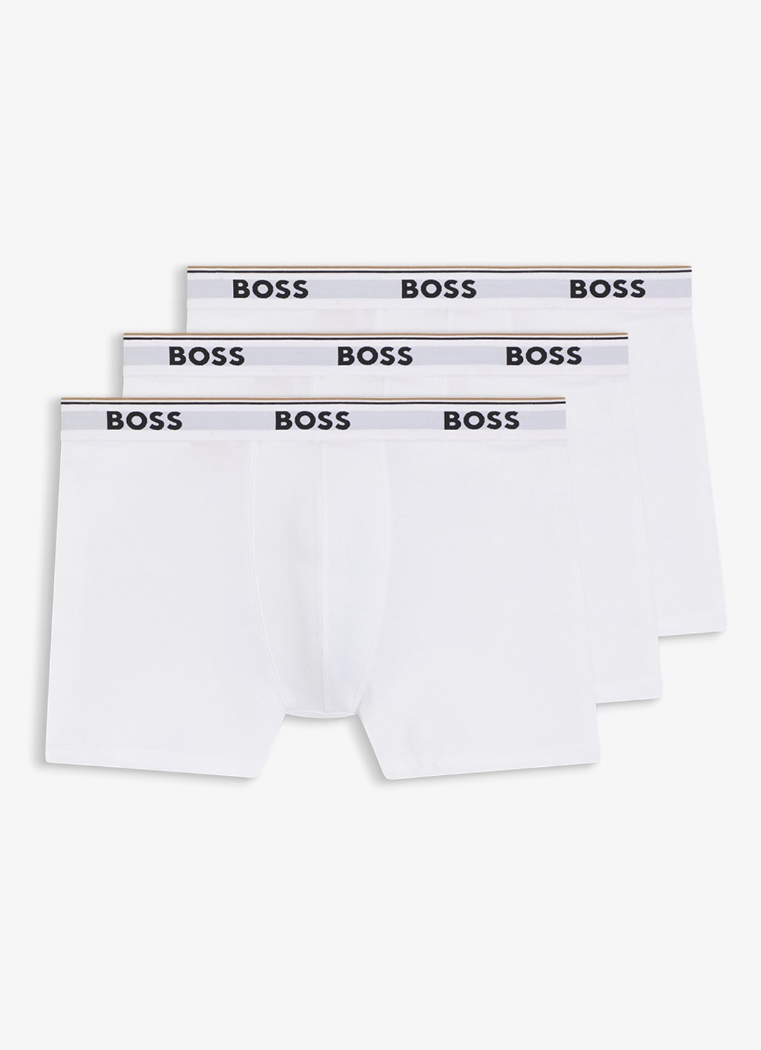 BOSS Boxershorts met logoband in 3-pack - voorkant gebroken wit