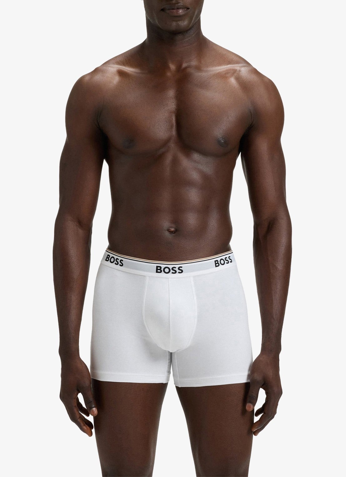 BOSS Boxershorts met logoband in 3-pack - voorkant 2 gebroken wit
