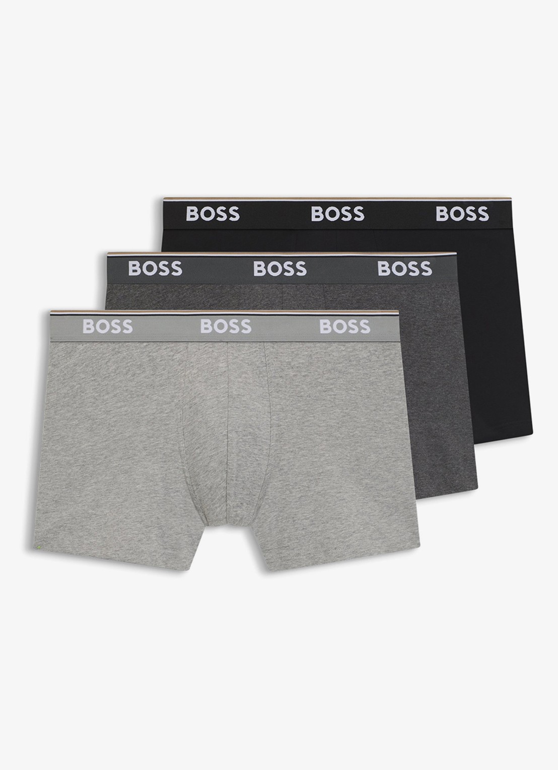 BOSS Boxershorts met logoband in 3-pack - voorkant 5 grijs