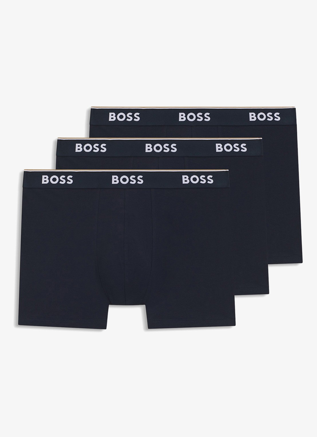 BOSS Boxershorts met logoband in 3-pack - voorkant 2 blauwgrijs