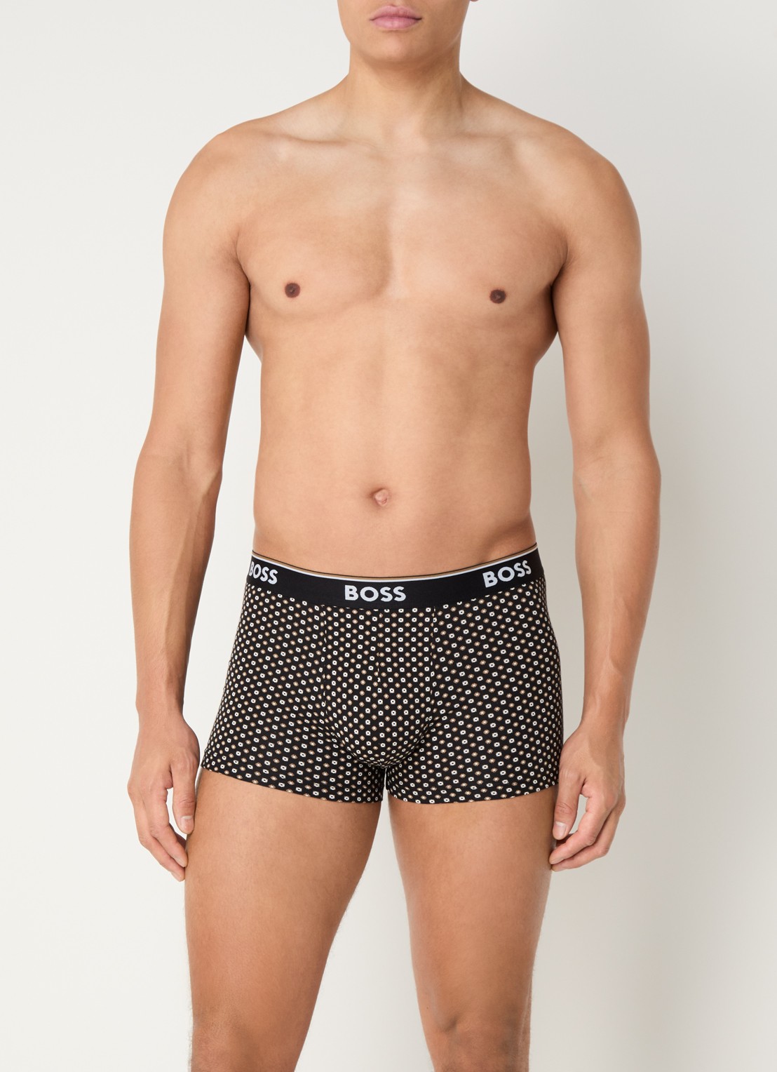 BOSS Boxershorts met logoband in 3-pack - voorkant 2 zwart
