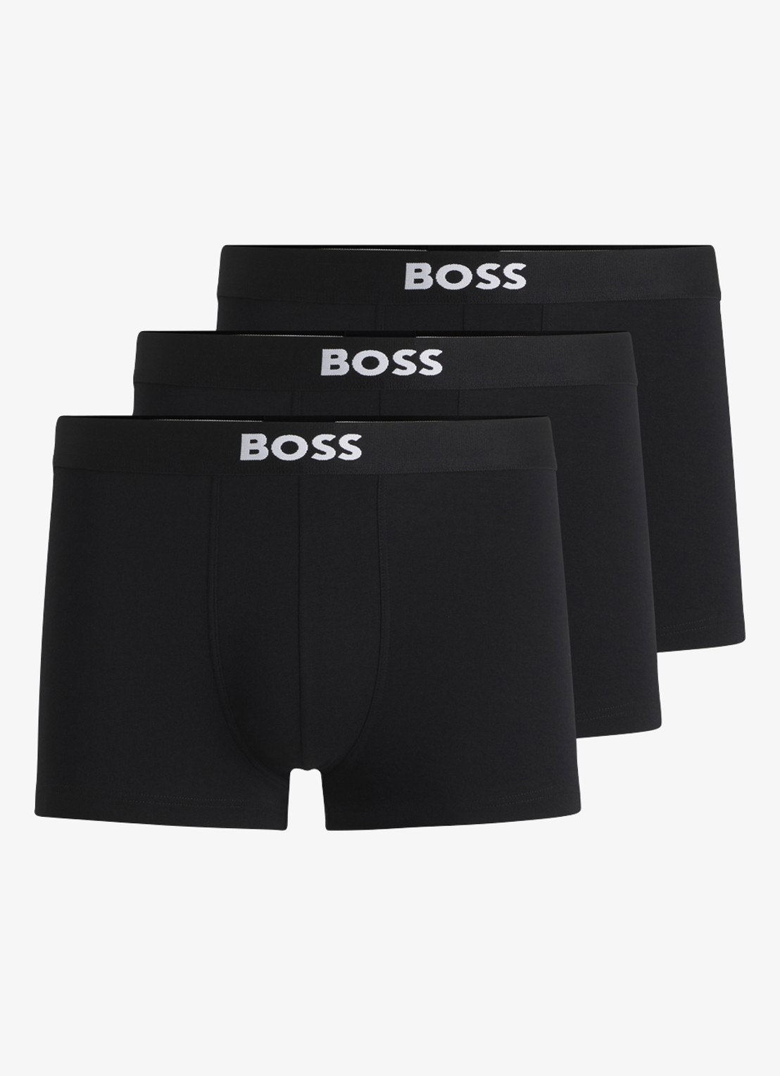 BOSS Boxershorts met logoband in 3-pack - voorkant 2 zwart