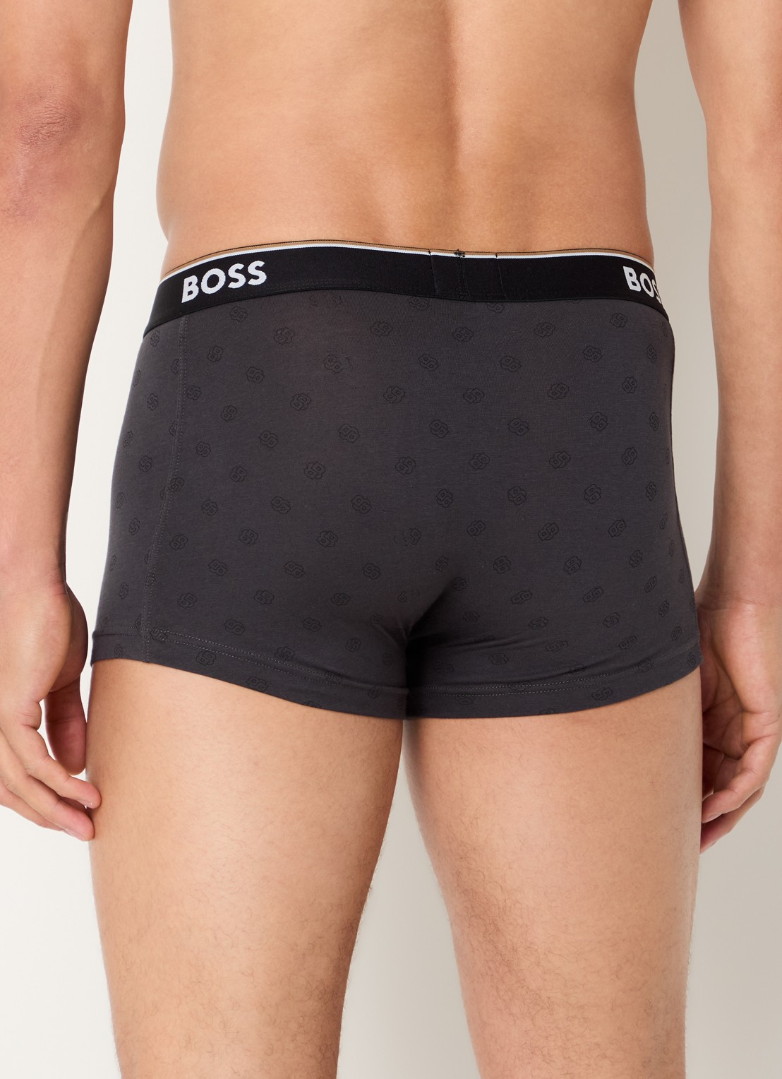 BOSS Boxershorts met logoband in 3-pack - achterkant 4 donkergrijs
