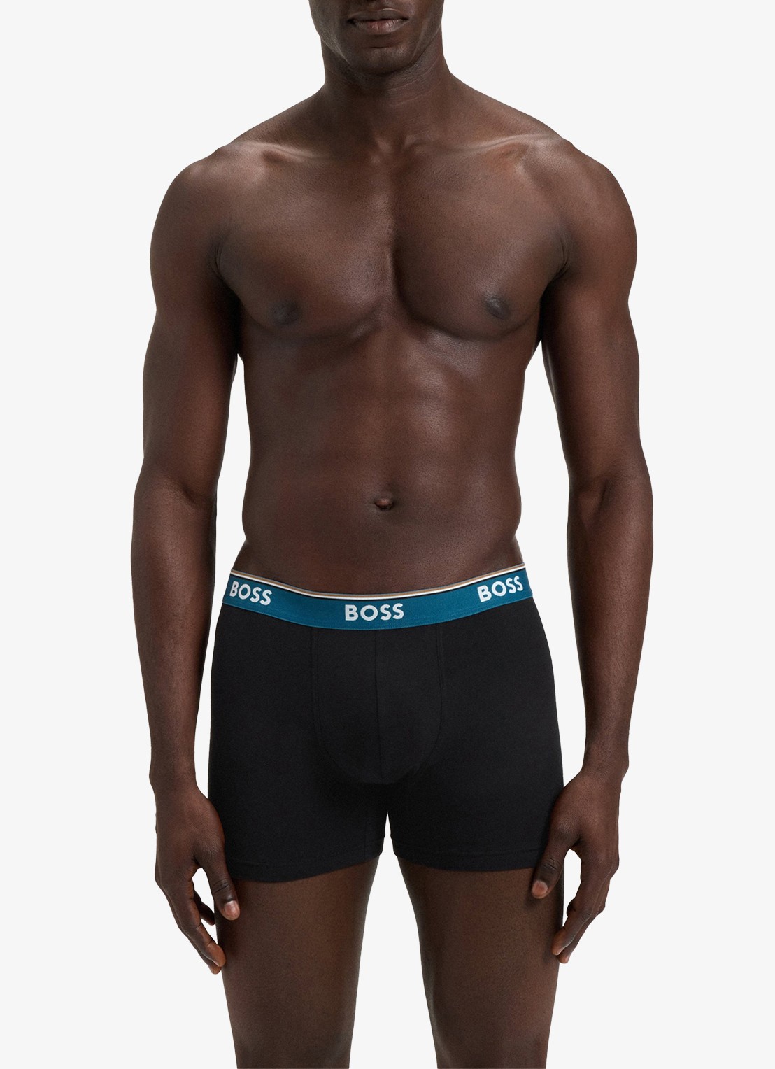 BOSS Boxershorts met logoband in 3-pack - voorkant 3 petrol