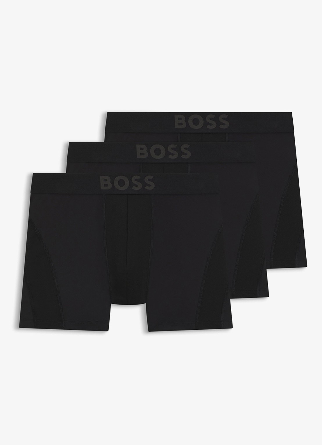 BOSS Boxershorts met logoband in 3-pack - voorkant 5 zwart