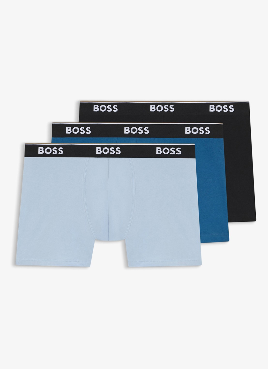 BOSS Boxershorts met logoband in 3-pack - voorkant open blue-462 / blauw