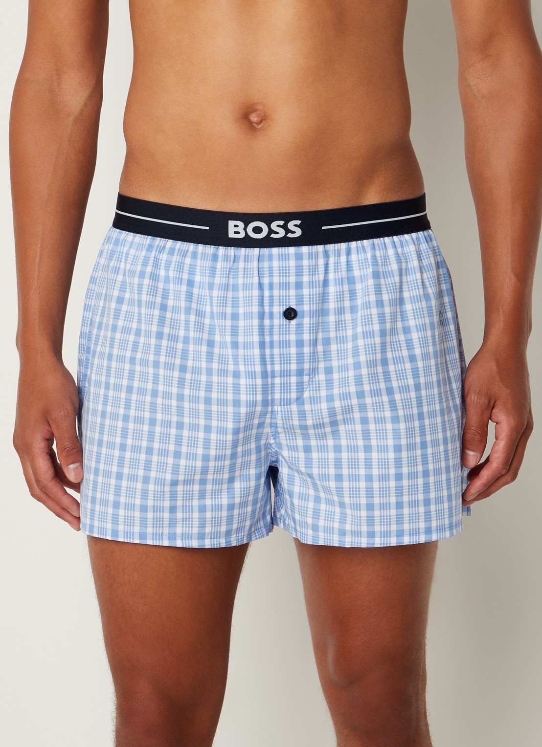 BOSS Boxershorts met print in 2-pack - voorkant blauw