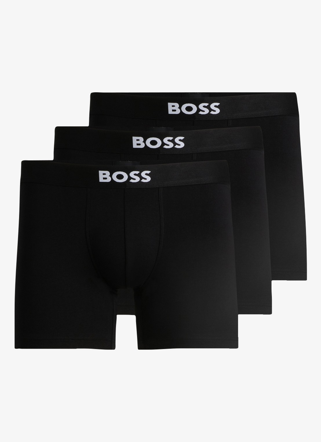 BOSS Boxershorts van  katoen in 3-pack - voorkant 2 zwart