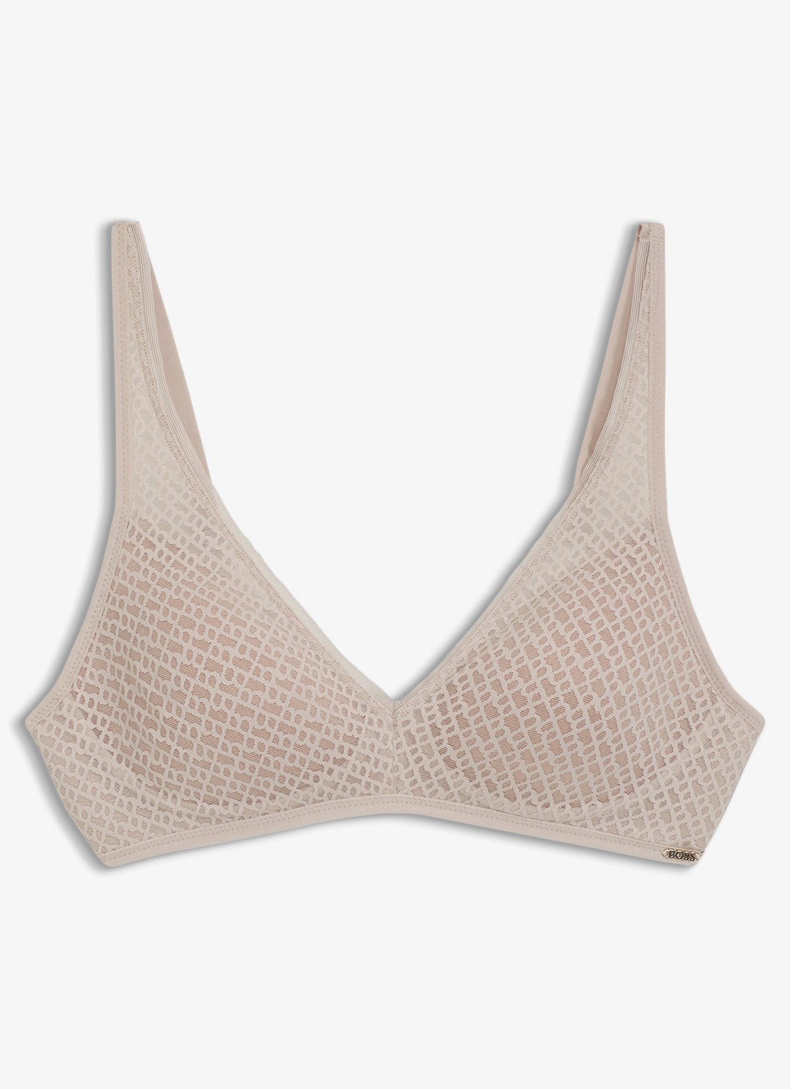 BOSS Bralette met kant - voorkant beige