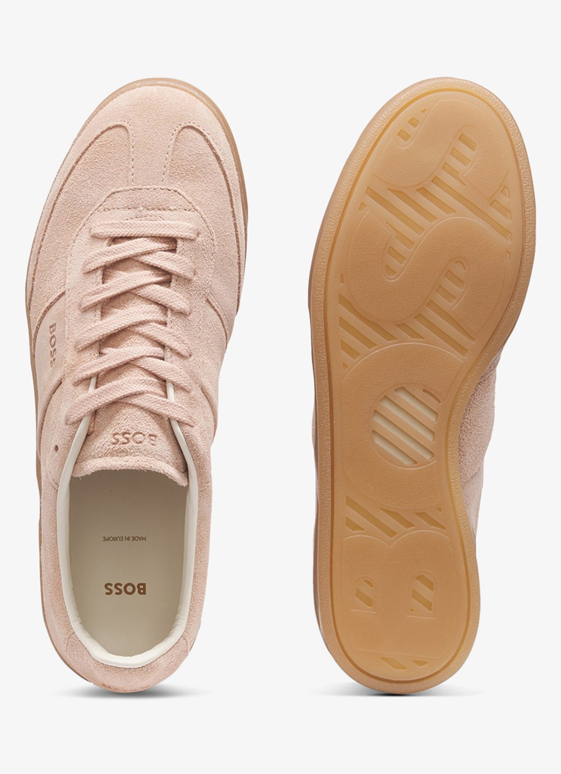 BOSS Brenta sneaker van suède - achterkant 4 lichtroze