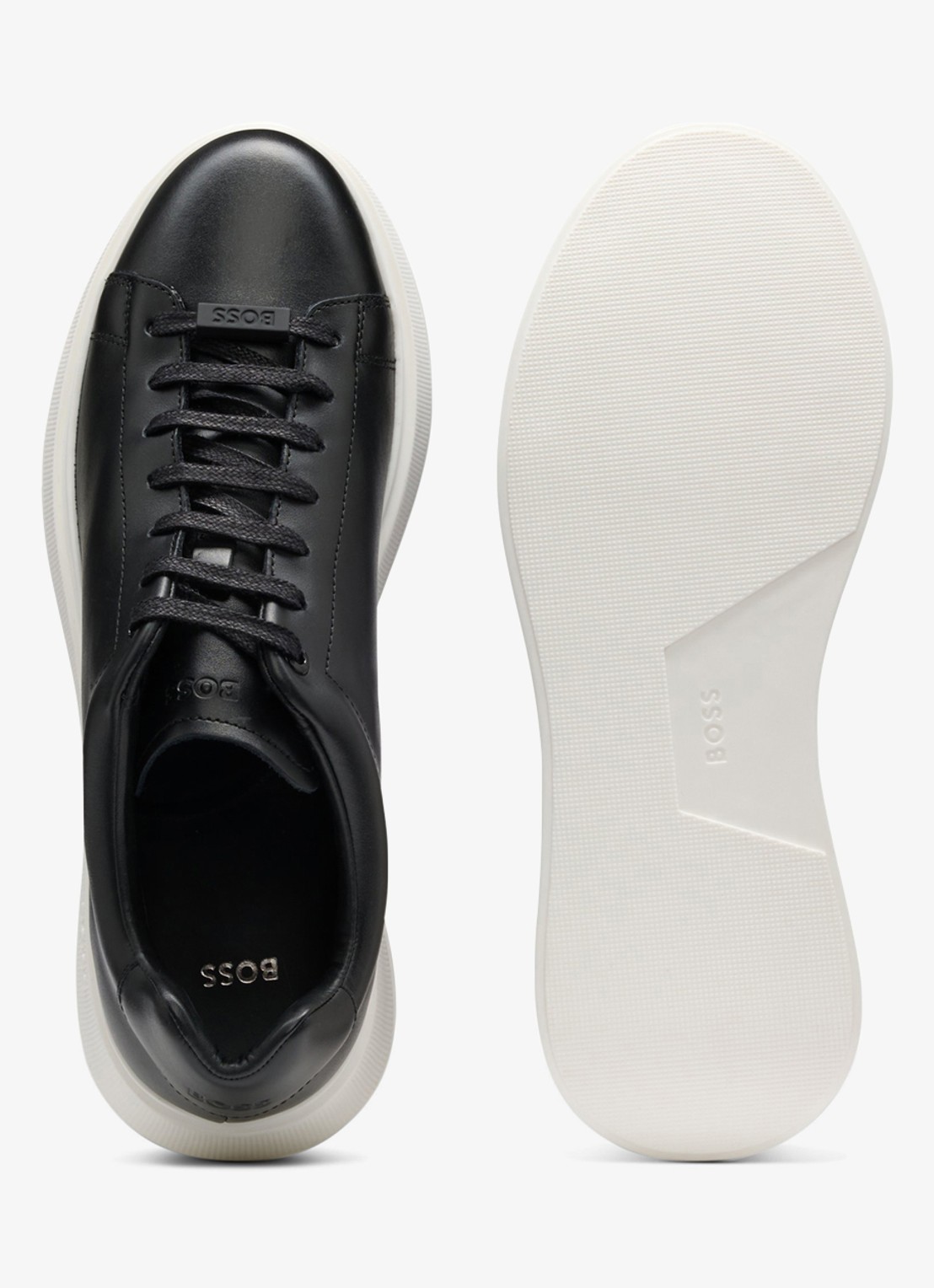 BOSS Bulton Runn sneaker van leer  - detail 4 zwart