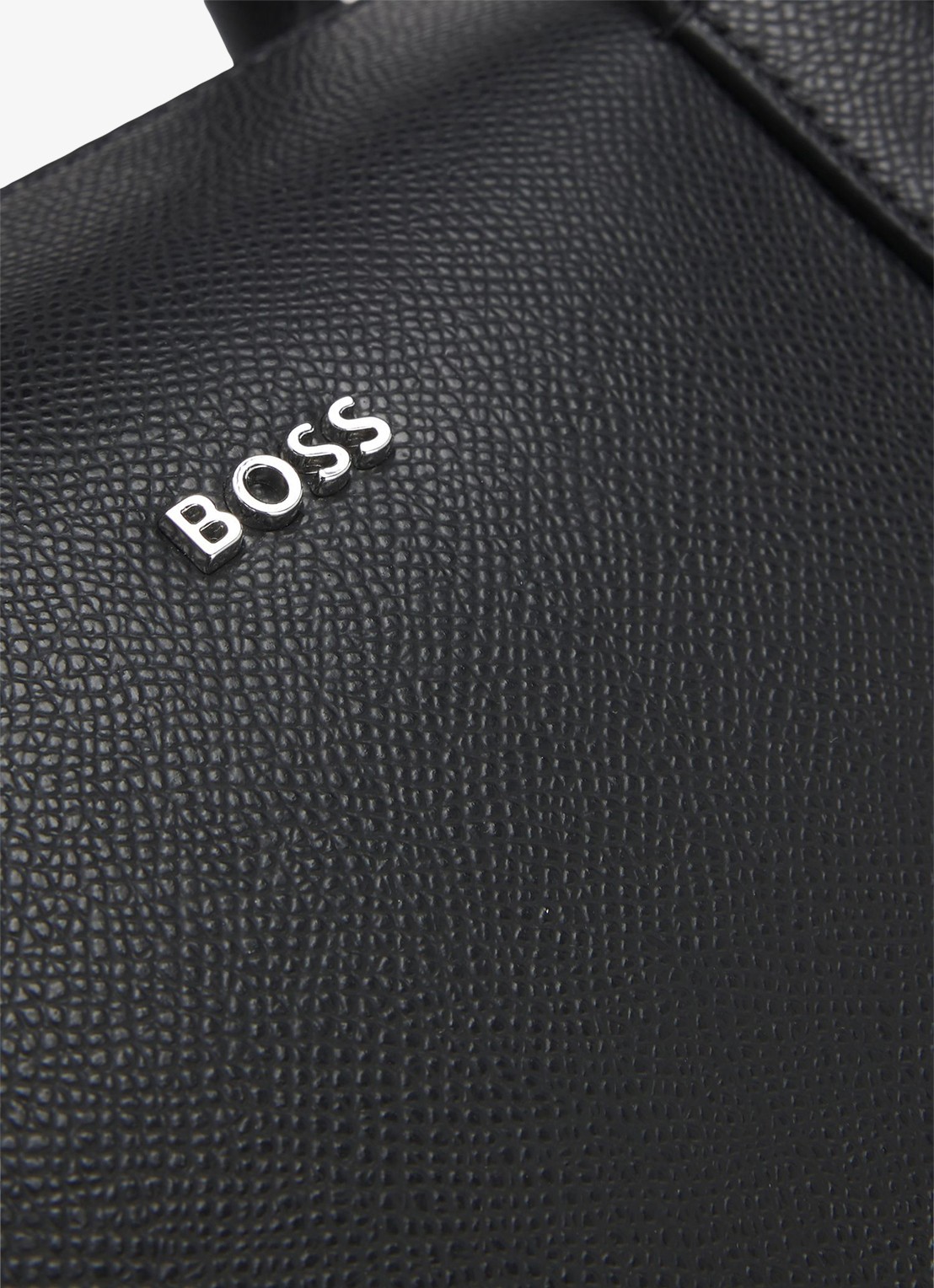 BOSS Businesstas van leer met afneembare schouderriem en logo - detail 7 zwart
