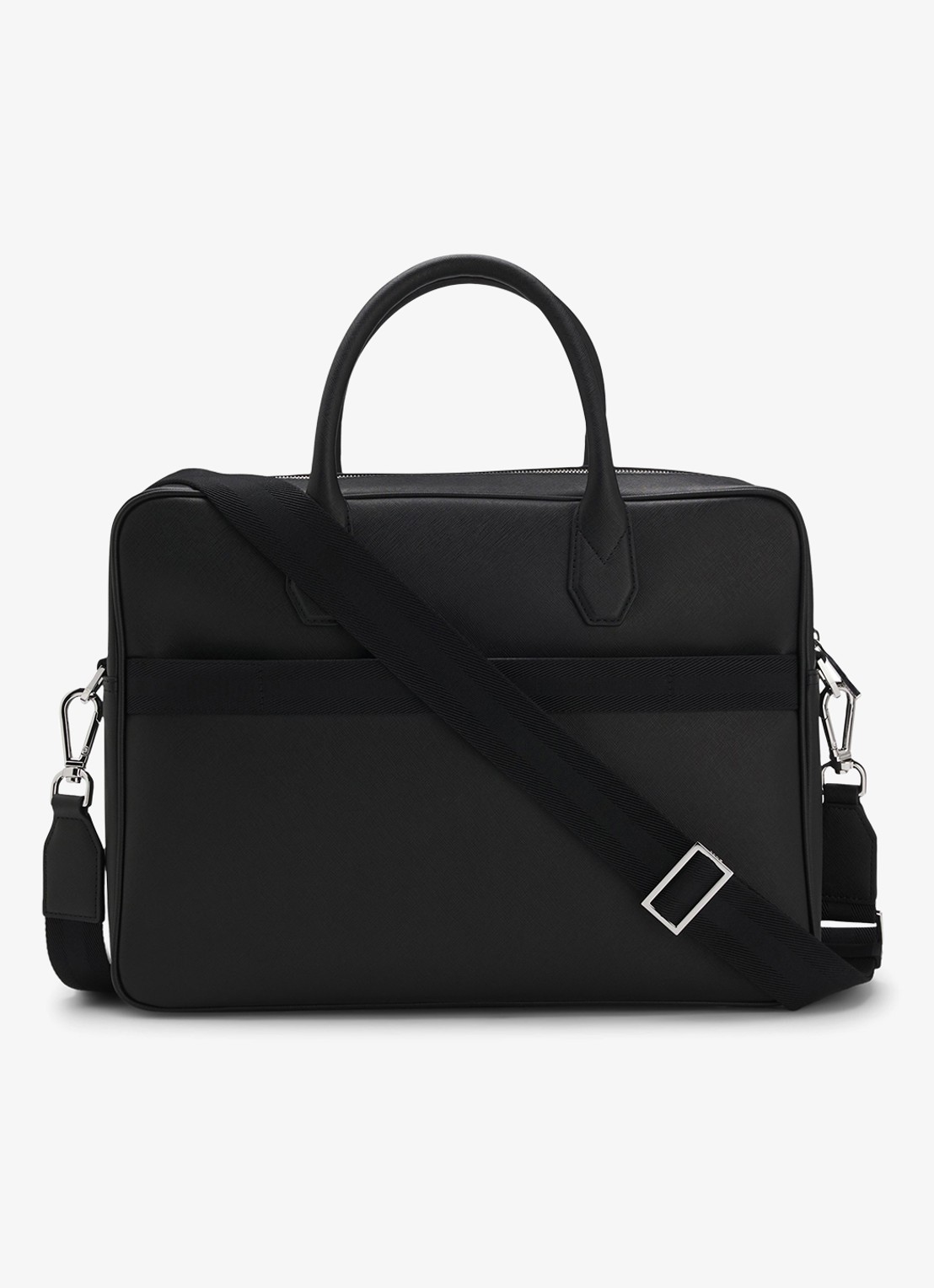 BOSS Businesstas van leer - voorkant 5 zwart
