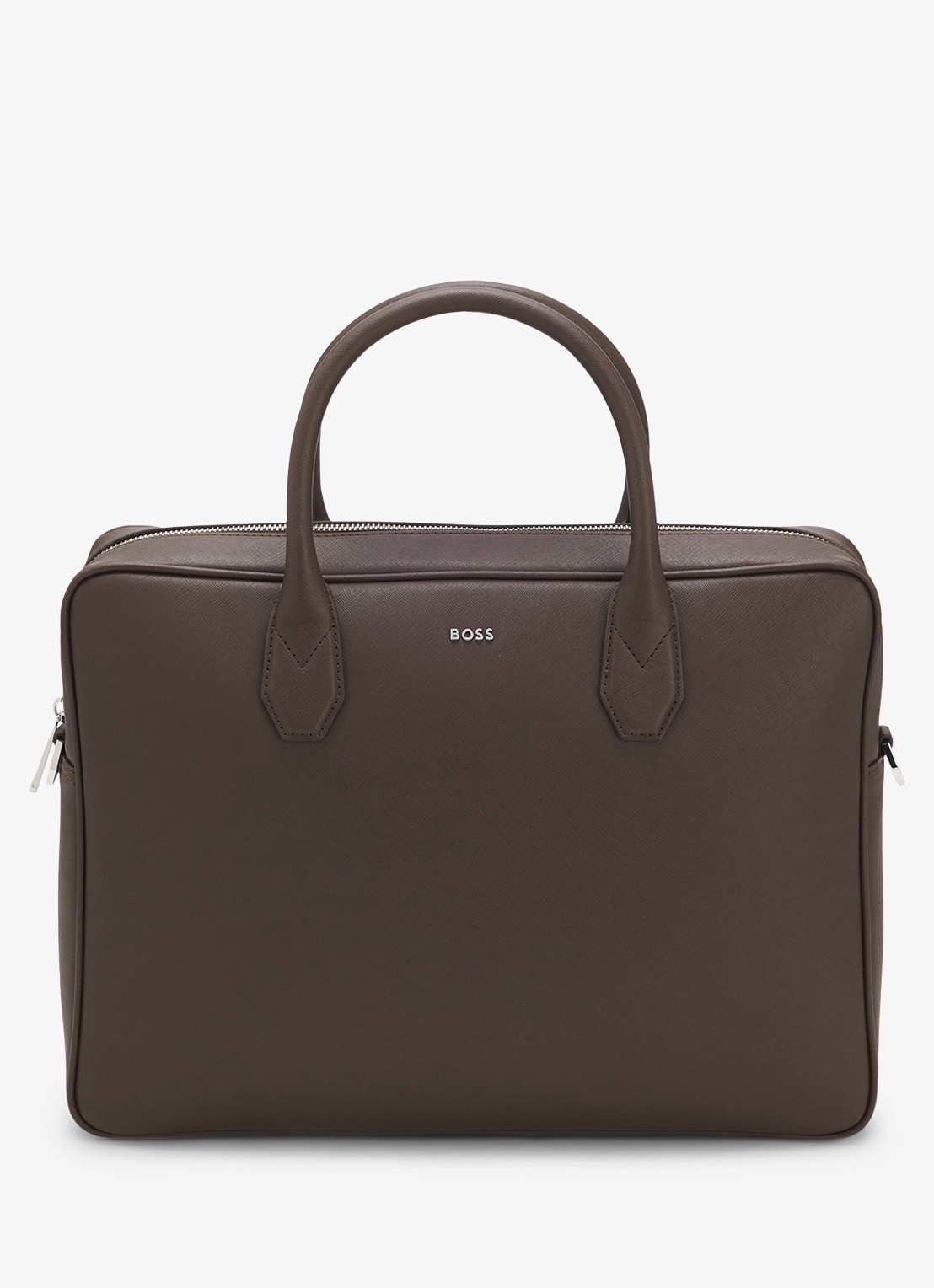 BOSS Businesstas van leer - voorkant dark brown-209 / bruin