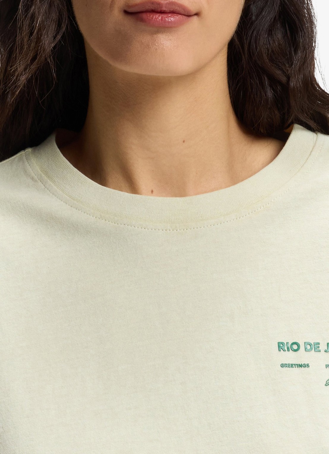 BOSS C_Eboys_2 T-shirt met logo- en backprint - detail 5 open green-354 / groen