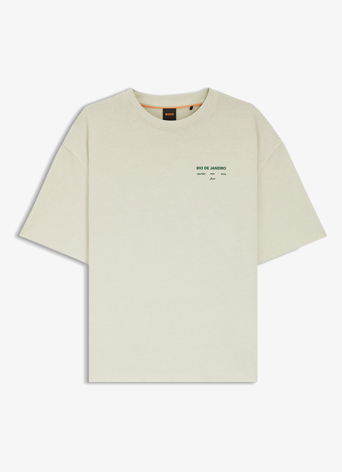 BOSS C_Eboys_2 T-shirt met logo- en backprint - voorkant 2 open green-354 / groen