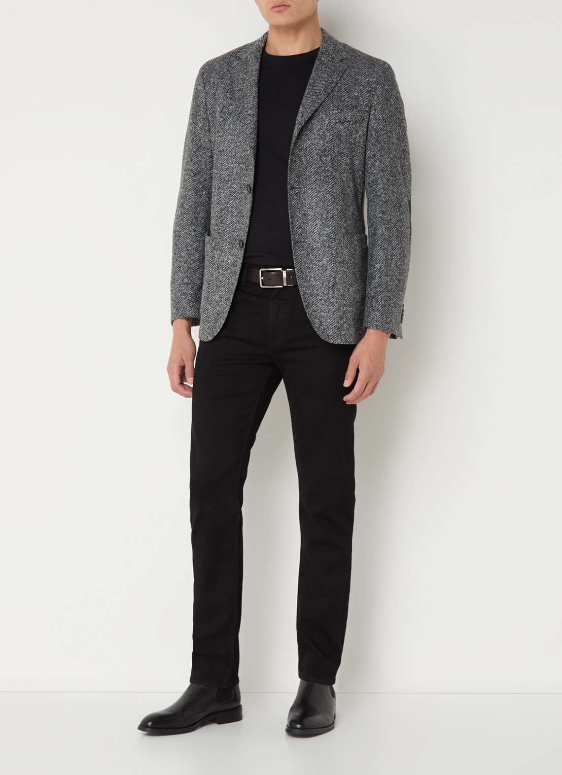 BOSS C-Jaye regular fit colbert in scheerwolblend - voorkant 2 grijs
