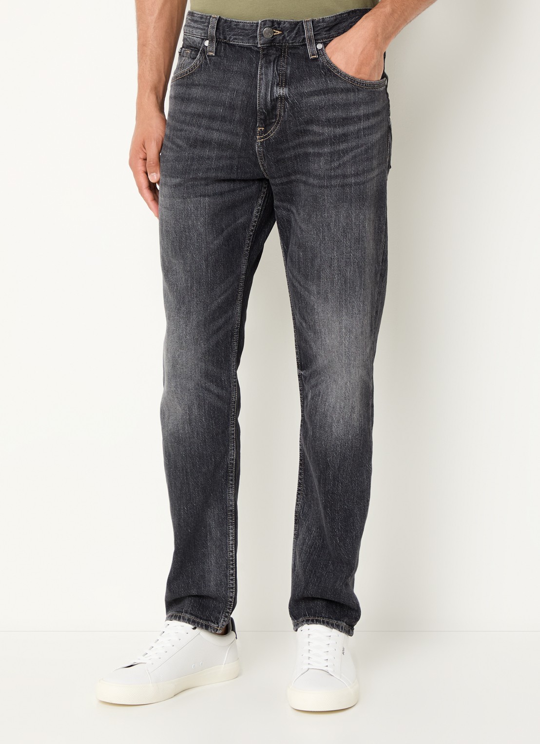 BOSS C-Re.Maine straight leg jeans met gekleurde wassing - detail 2 antraciet