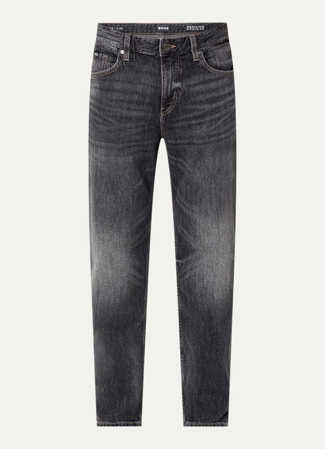 BOSS C-Re.Maine straight leg jeans met gekleurde wassing - voorkant 4 antraciet