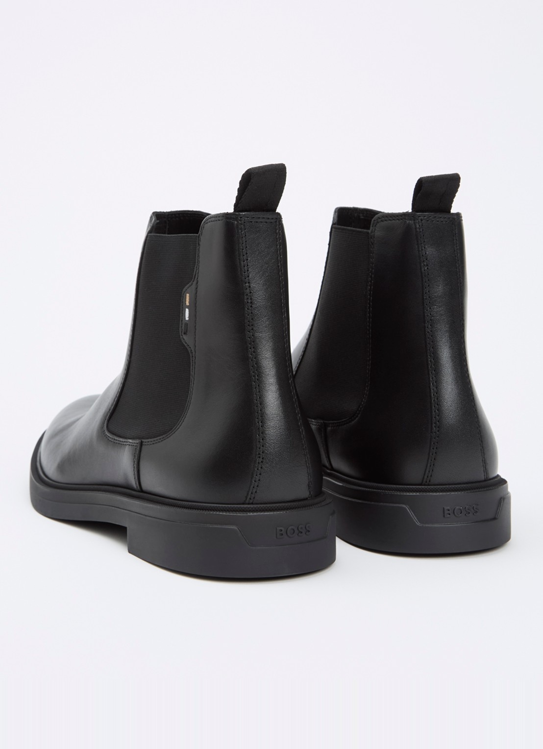 BOSS Calev chelsea boot van leer - achterkant zwart