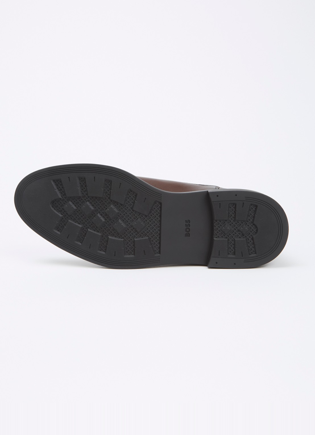 BOSS Calev chelsea boot van leer - detail 2 donkerbruin