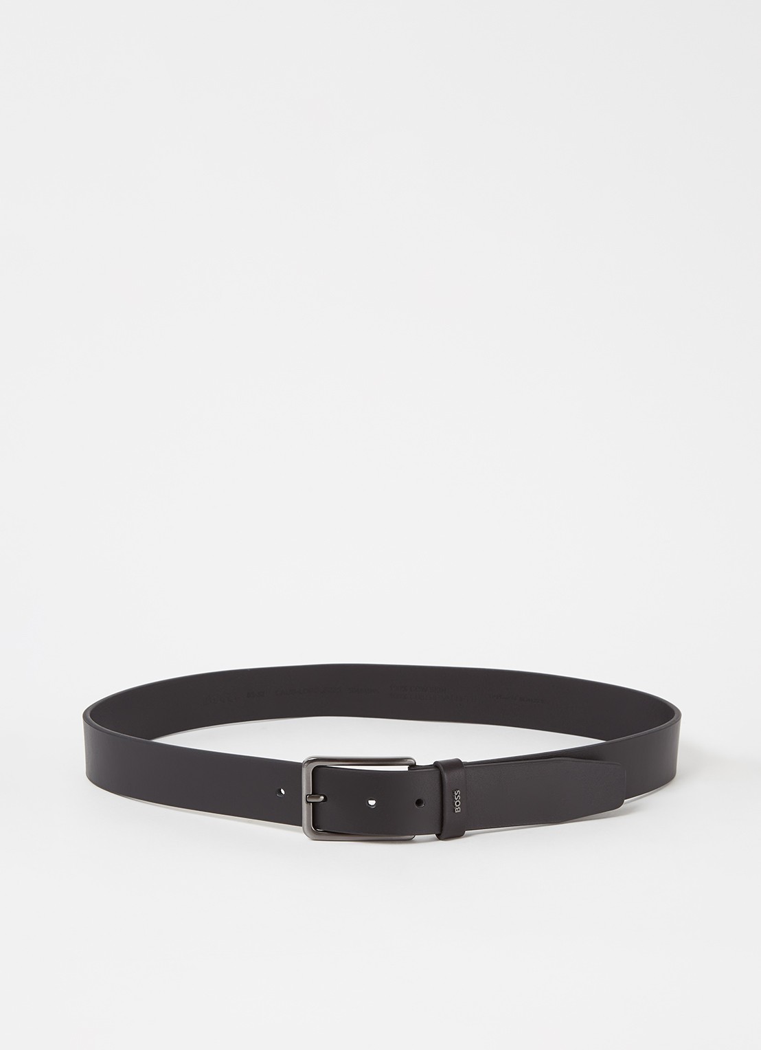 BOSS Calis riem van leer - voorkant 2 zwart