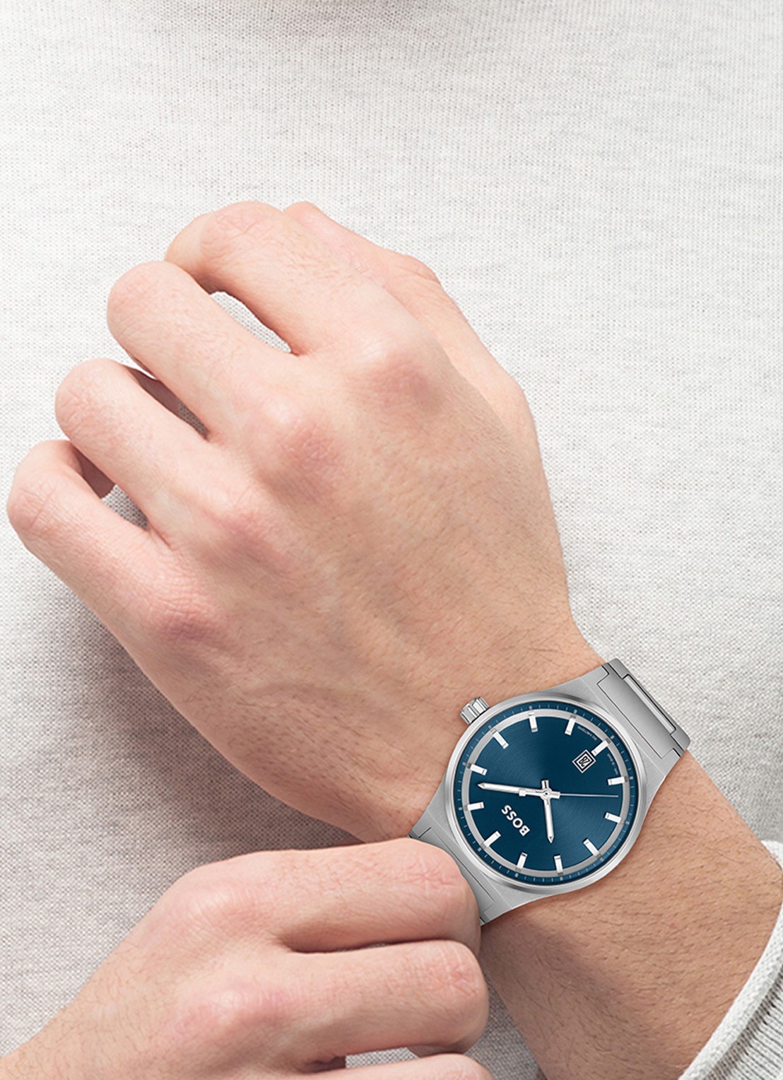 BOSS Candor horloge HB1514076 - voorkant 2 zilver