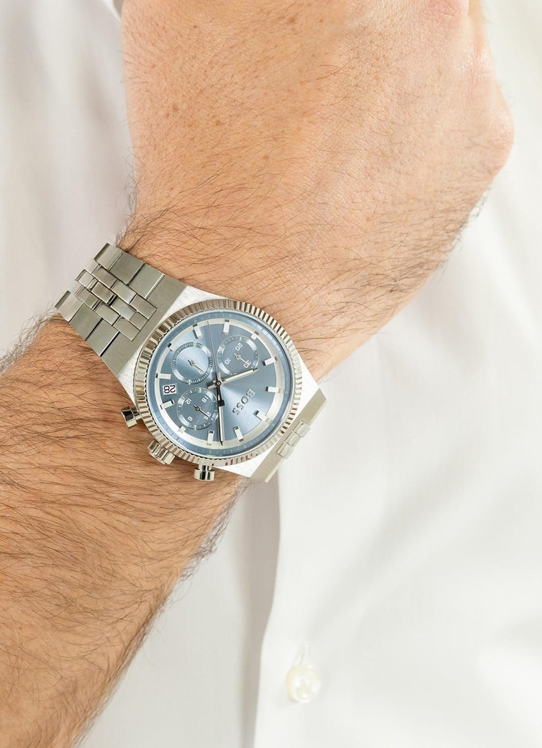 BOSS Candor Prime horloge  HB1514306  - voorkant 4 zilver