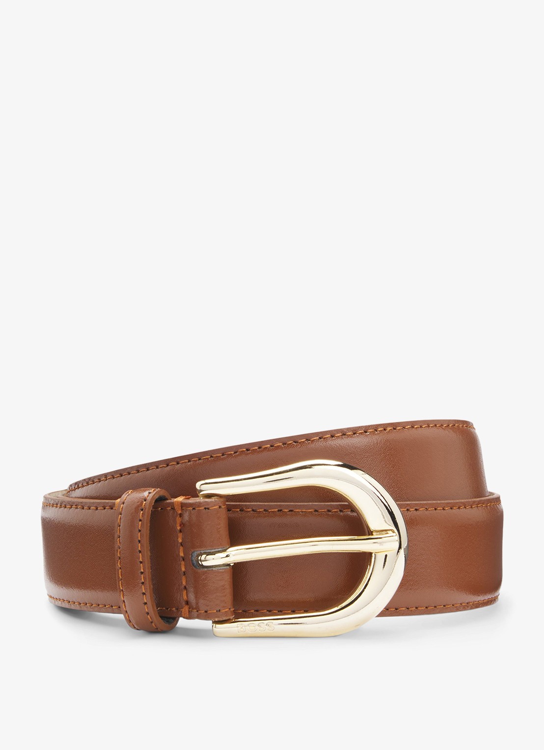 BOSS Carol riem van leer - voorkant bruin