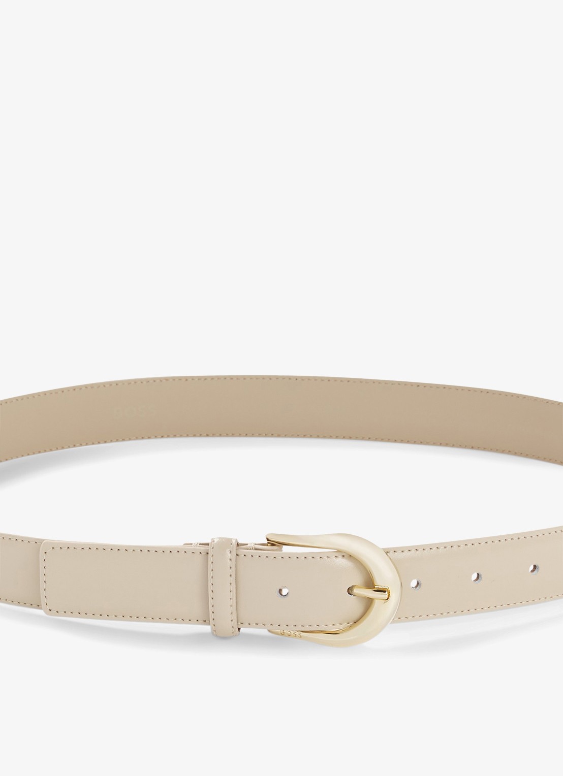 BOSS Carol riem van leer - detail 4 creme