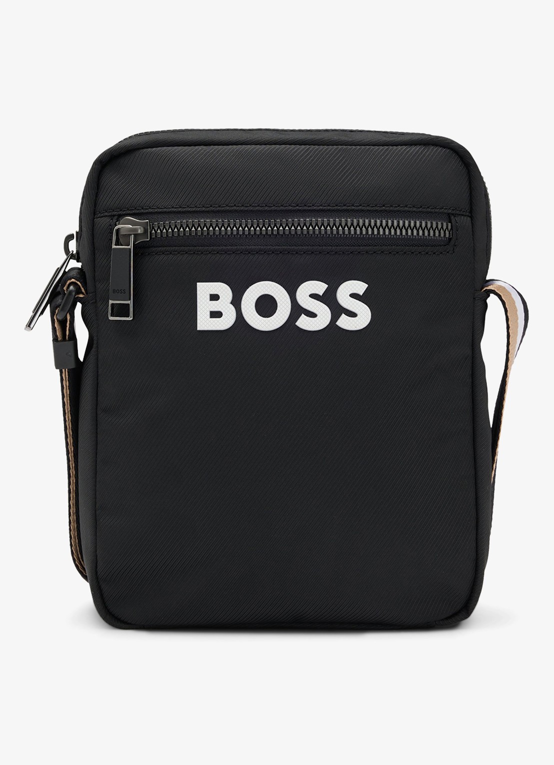 BOSS Catch 3.0 crossbodytas met logo  - voorkant zwart