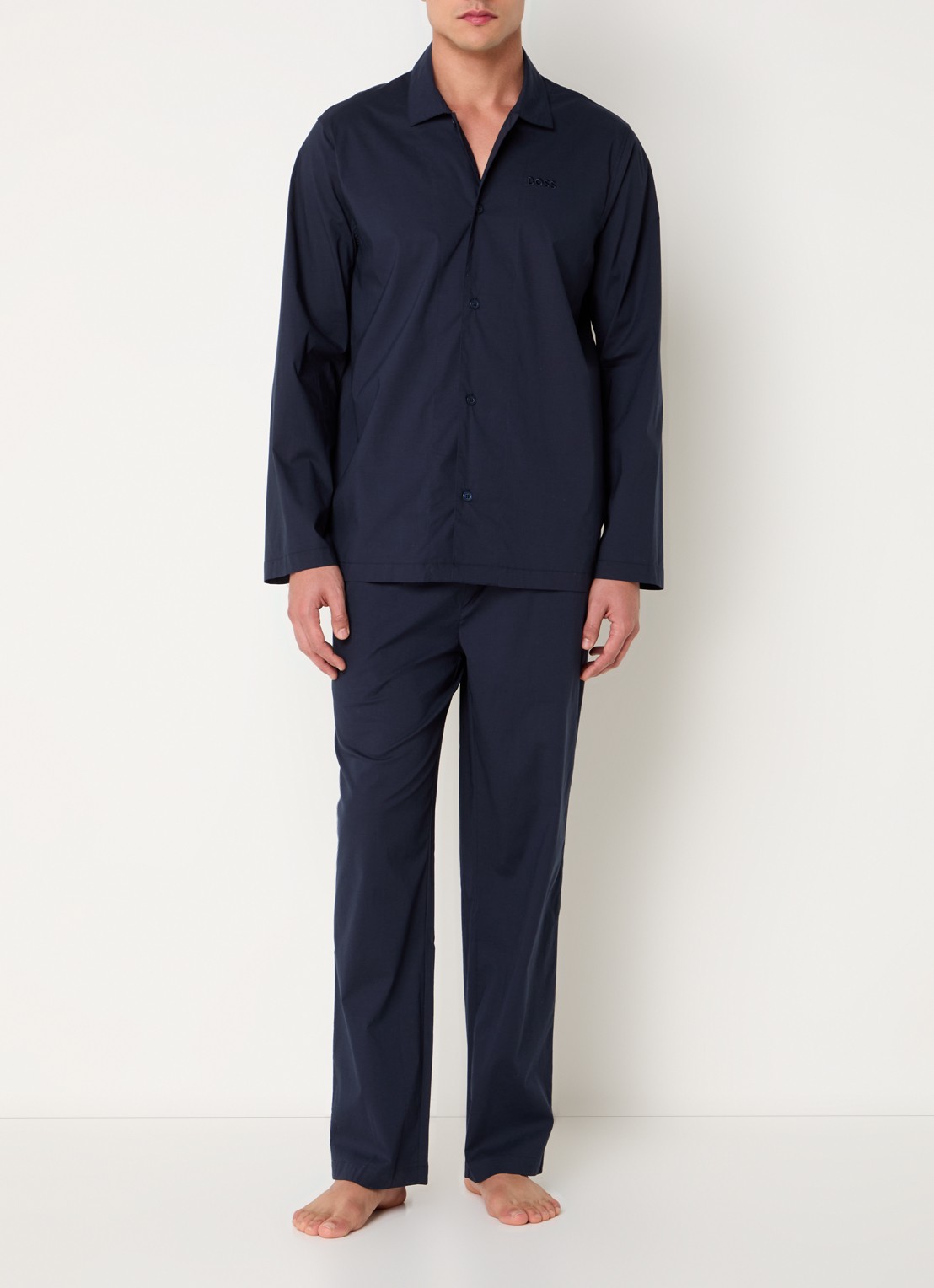 BOSS Chris pyjamaset met logo - detail 3 donkerblauw