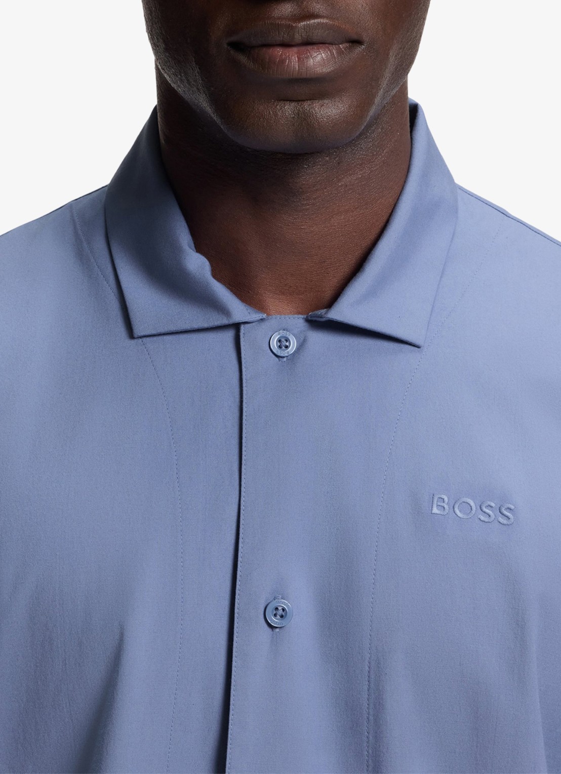 BOSS Chris pyjamaset met logo - detail 5 lichtblauw
