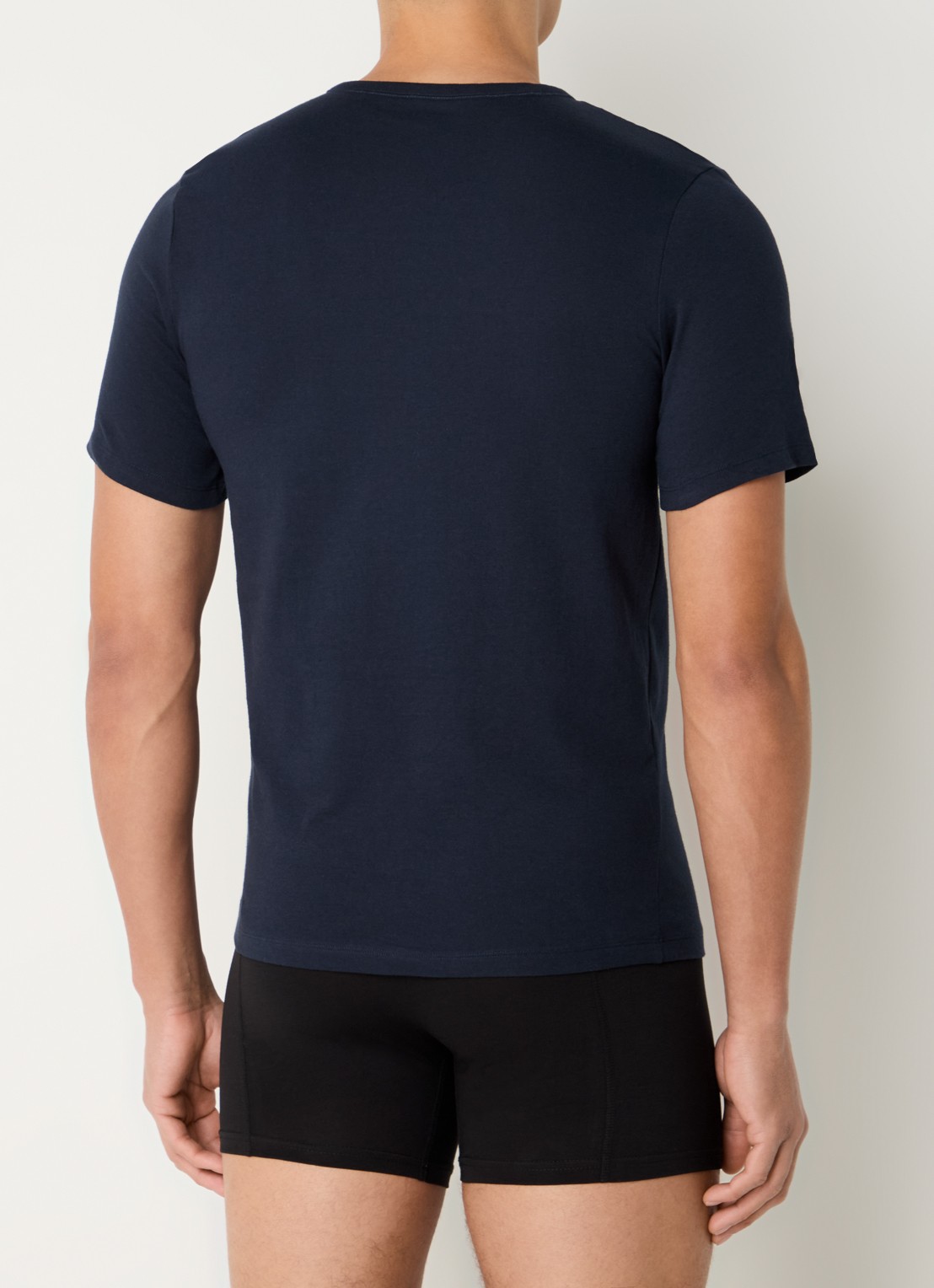 BOSS Classic T-shirt van  katoen in 3-pack - achterkant blauw