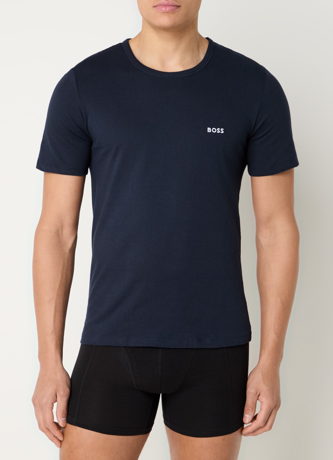 BOSS Classic T-shirt van  katoen in 3-pack - detail 2 blauw