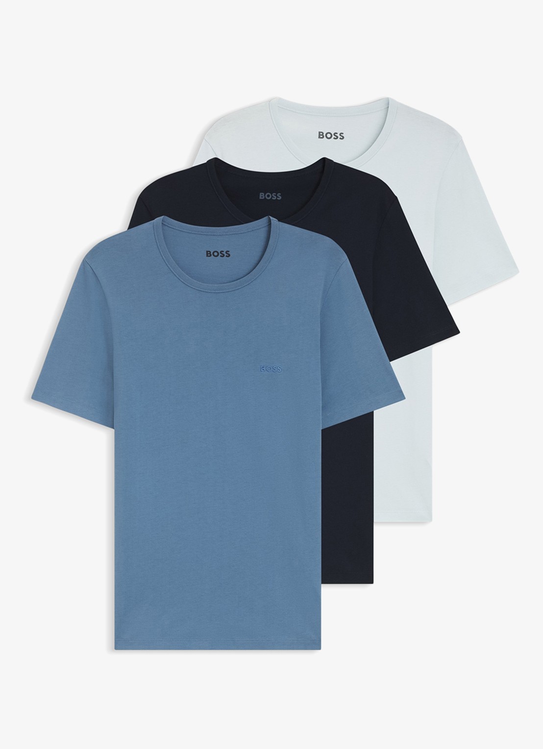 BOSS Classic T-shirt van  katoen in 3-pack - voorkant 5 roze